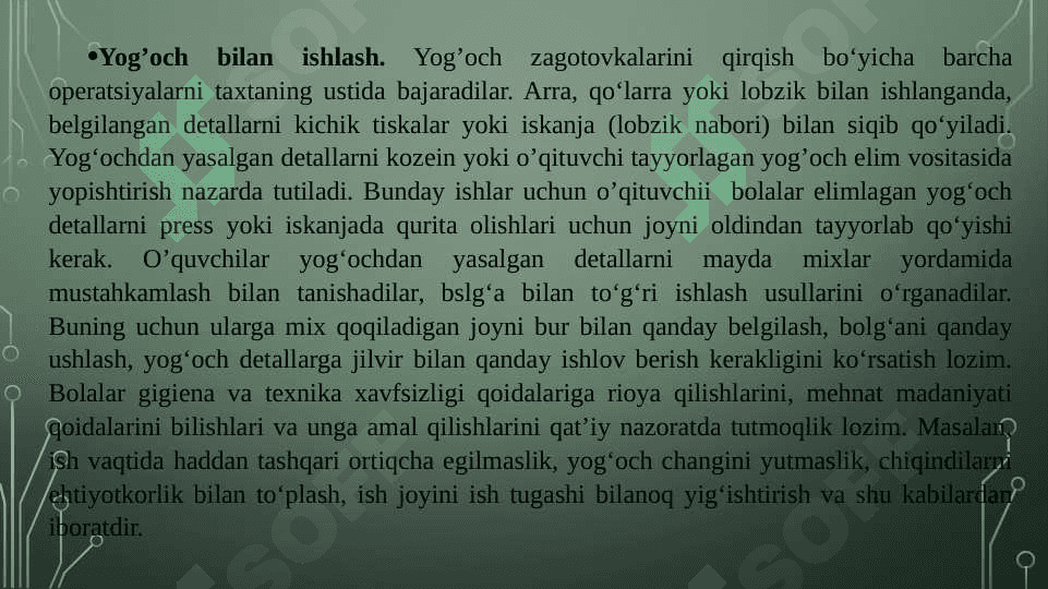 Turli xil materiallardan amaliy darslarni tashkil etish metodikasi. 3