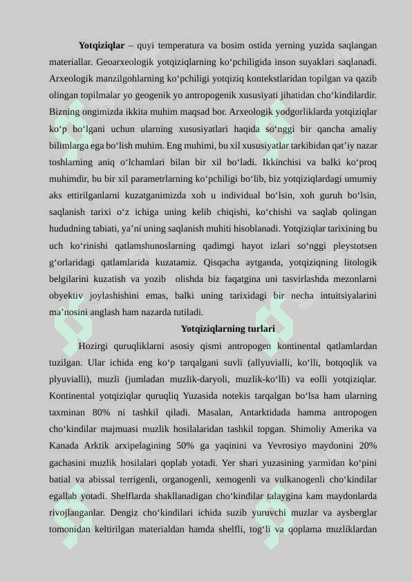 Yotqiziqlarning turlari va tarkibi - Ётқизиқларнинг турлари ва таркиби 7