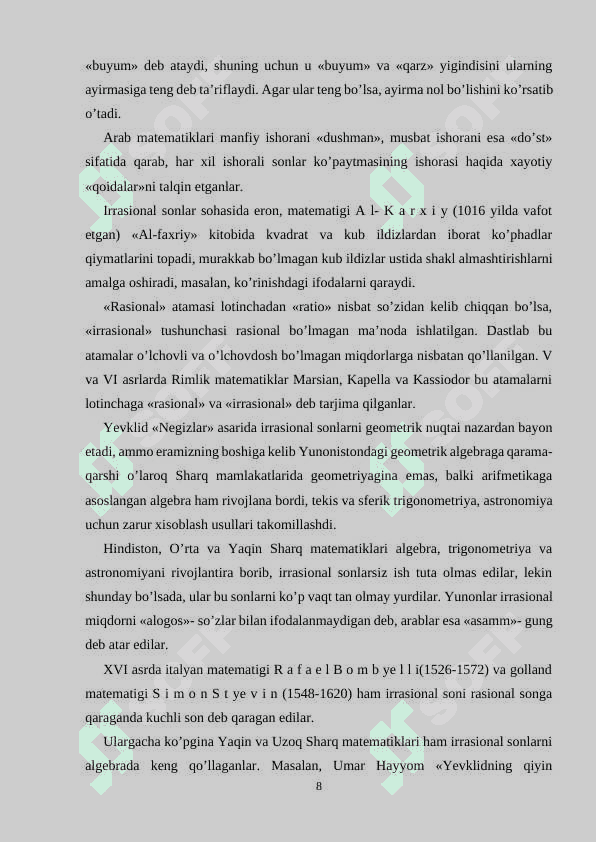 Haqiqiy sonlar sistemasi 8