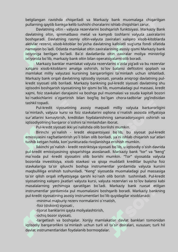 Markaziy bank va uning funktsiyalari 3