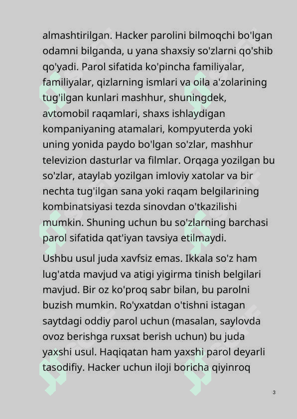 Parollarni boshqarish tizimlari (masalan, LastPast)
va ulardan foydalanish 4
