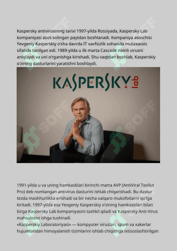 Kaspersky antivirus vositasi va undan foydalanish. 2