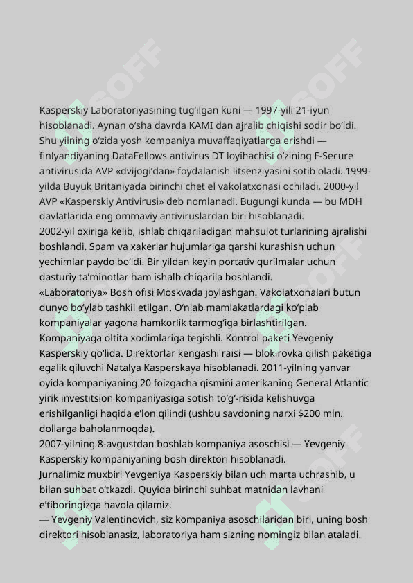 Kaspersky antivirus vositasi va undan foydalanish. 4