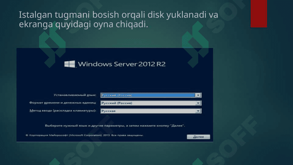 Windows Server 2012 operatsion tizimini o’rnatish(rasmlar bilan) 3