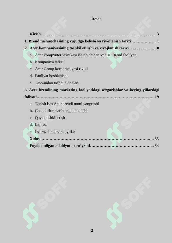 Yuqori tahnologiyali brendlarni boshqarish. ( Acer Group misolida ) 2