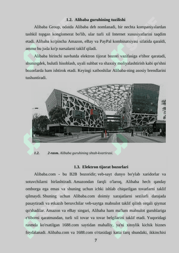 Yuqori tahnologiyali brendlarni boshqarish. ( Alibaba Group misolida ) 7