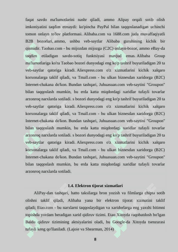 Yuqori tahnologiyali brendlarni boshqarish. ( Alibaba Group misolida ) 8