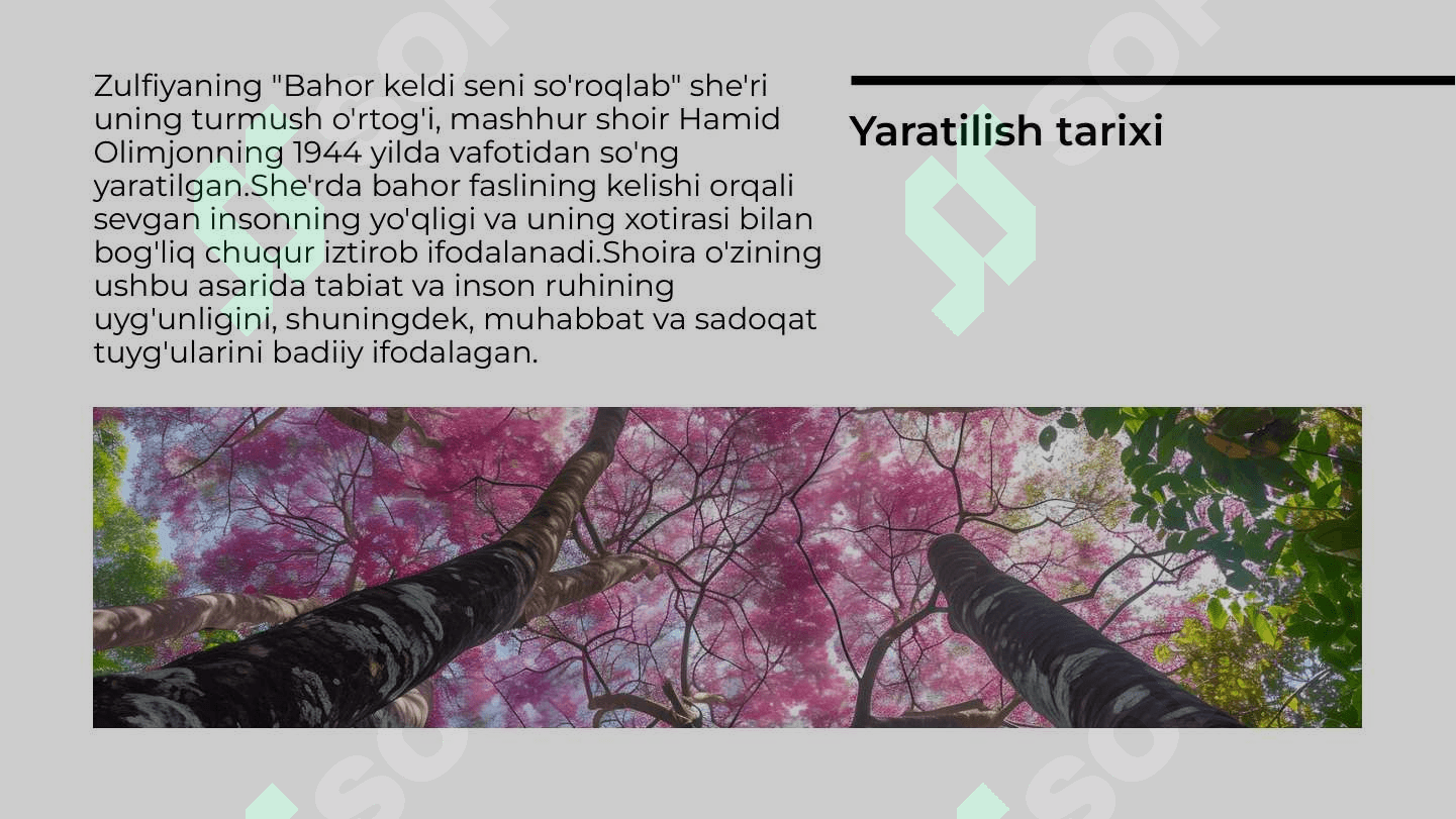 Zulfiyaning Bahor keldi seni so'roqlab sheri 4
