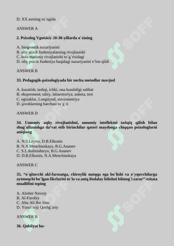 Pedagogik psixologiya fanidan testlar 8
