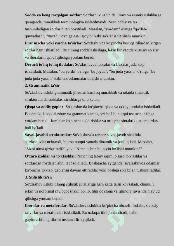 Nutq uslublari. So'zlashuv uslub 5