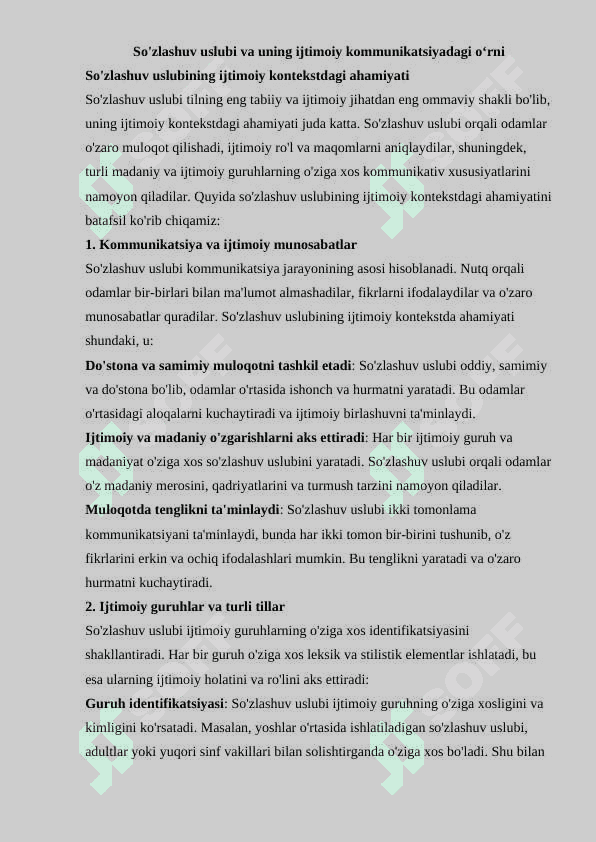 Nutq uslublari. So'zlashuv uslub 8