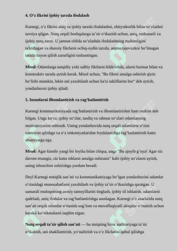 Deyl Karnegining notiqlik san'ati haqidagi qarashlari 4