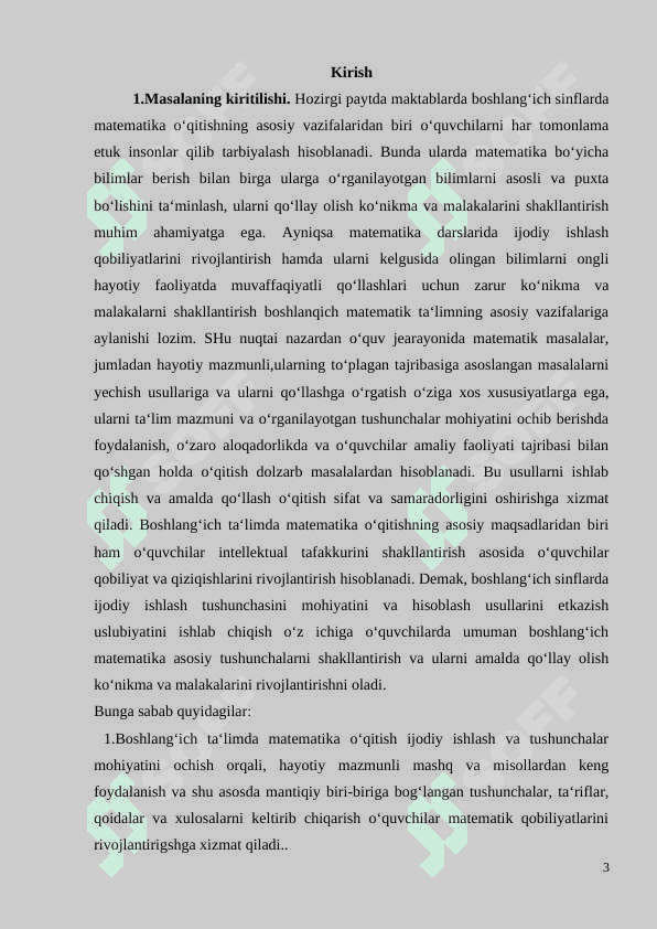 Boshlang‘ich sinf matematika darslari samaradorligini testlar orqali rivojlantirish (1-2-sinf misolida). 3