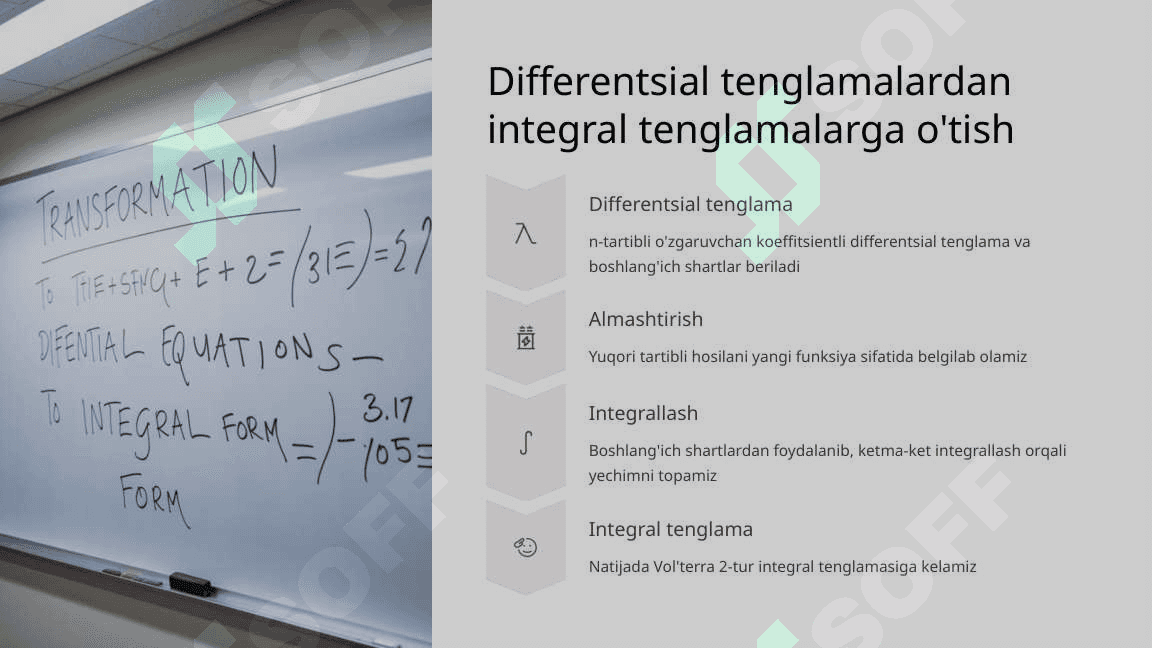 Oddiy differentsial tenglamalar  bilan integral tenglama  orasidagi boglanishlar 2 3