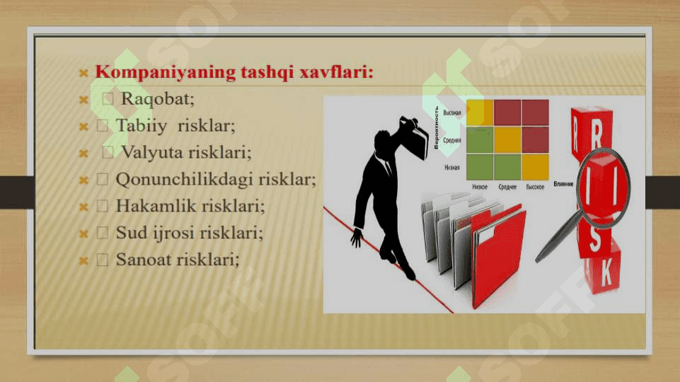 MOLIYAVIY RISKLAR VA ULARNING TASNIFLANISHI 8