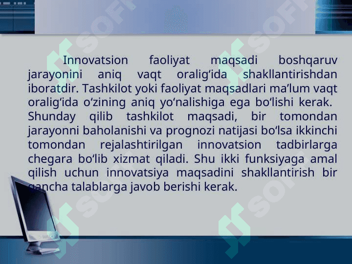 Innovatsion jarayonni tashkil etish va uni boshqarish 3