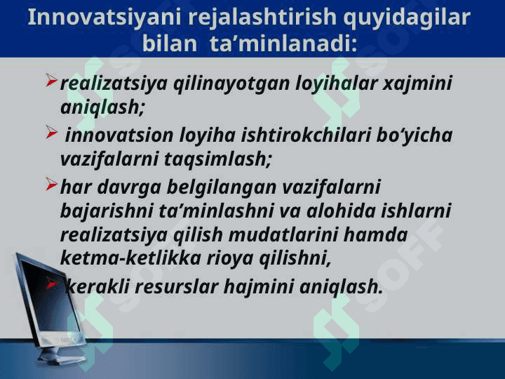 Innovatsion jarayonni tashkil etish va uni boshqarish 8
