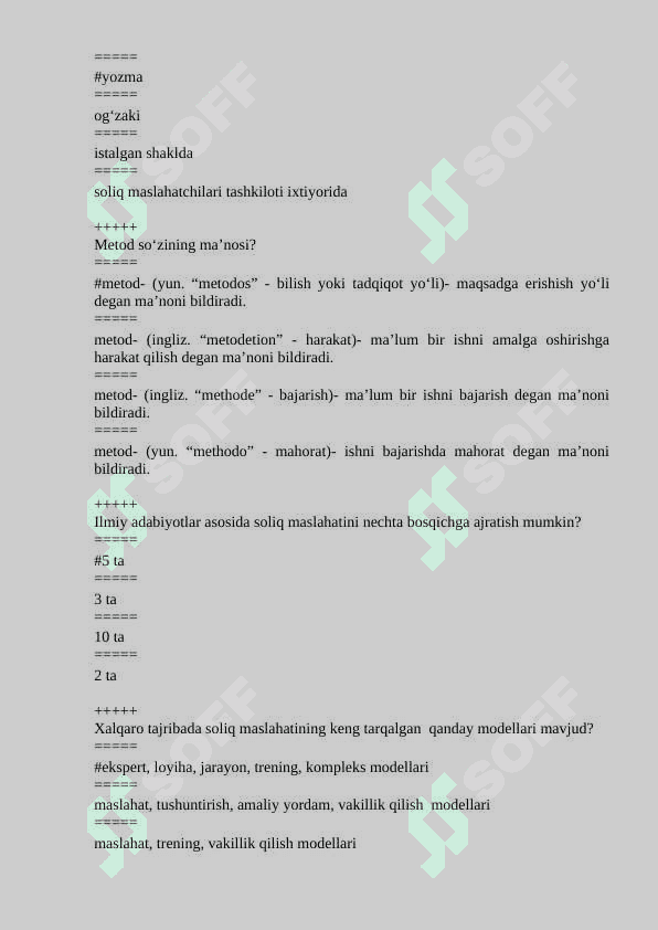 soliq maslahati test javobi bilan 4