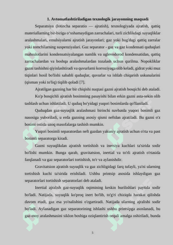 SEPARATSIYALASH UZELLARINI AVTOMATLASHTIRISH 4