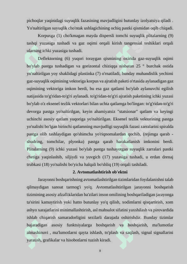 SEPARATSIYALASH UZELLARINI AVTOMATLASHTIRISH 7