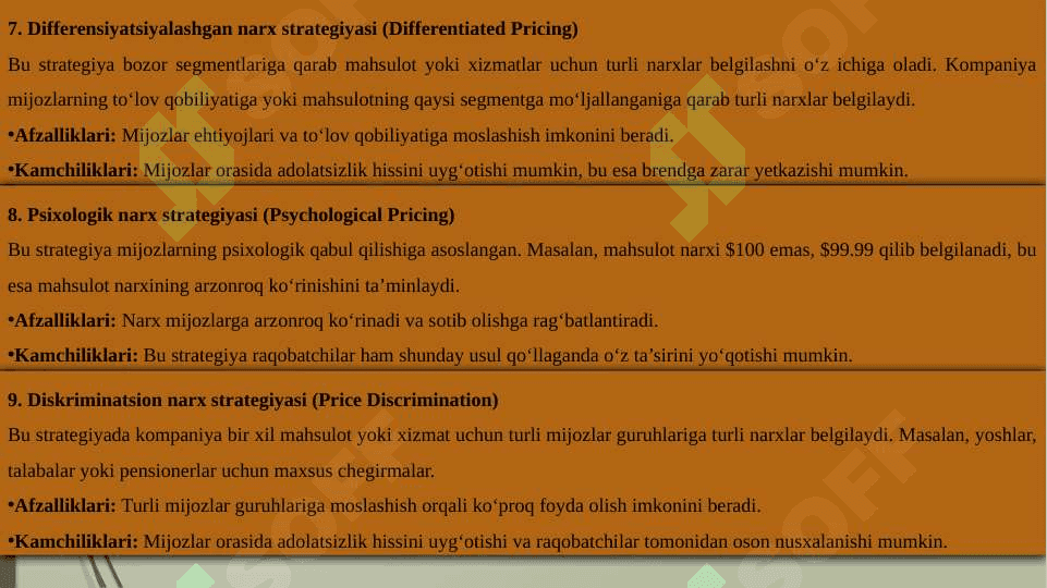 Raqobatda narxning o'rni 6