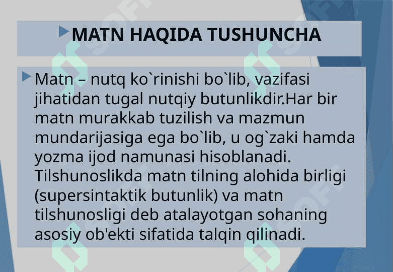 Matn haqida tushuncha 2
