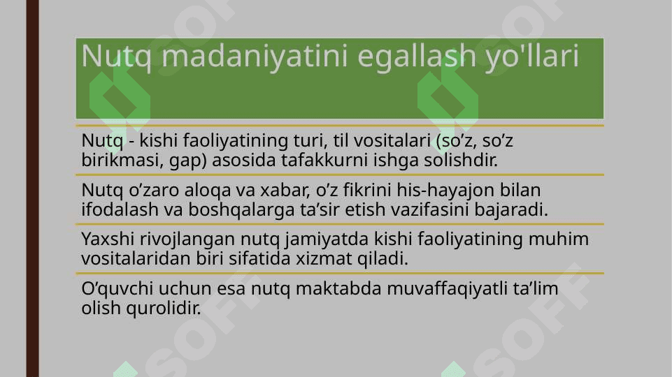 Nutq madaniyatini egallash yo'llari 2