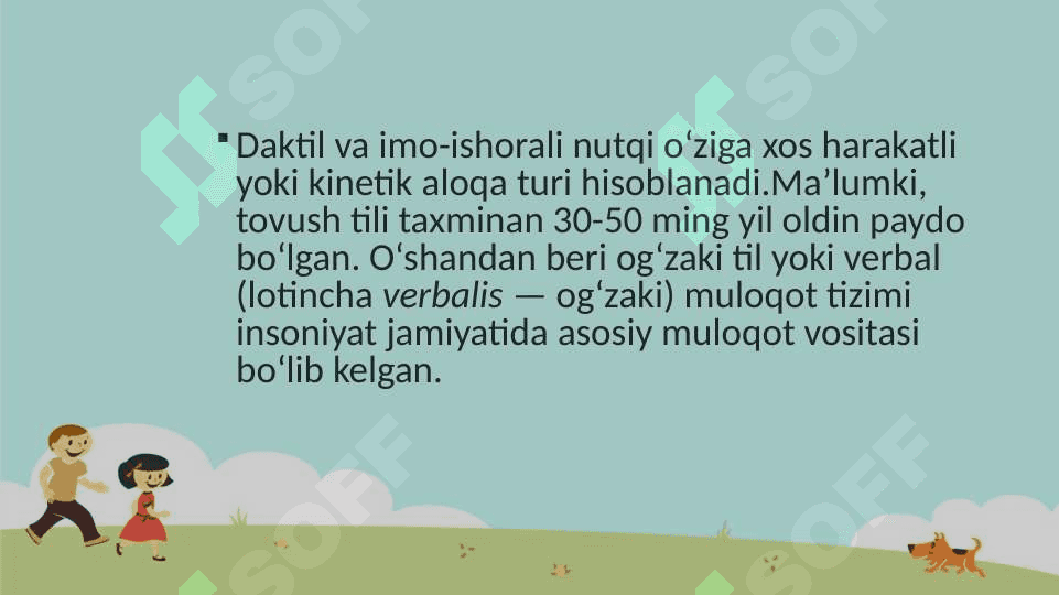 Og'zaki so'zlashuv nutqini imo ishora nutqiga tarjima qilishda daktil nutqinig tutgan o'rni 2