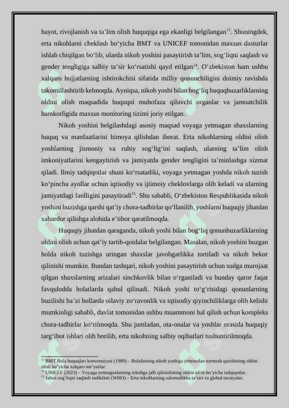Nikoh yoshi to‘g‘risidagi qonunchilikni yoki nikoh tuzish tartibini buzish jinoyatining nazariy va amaliy tahlili. 8
