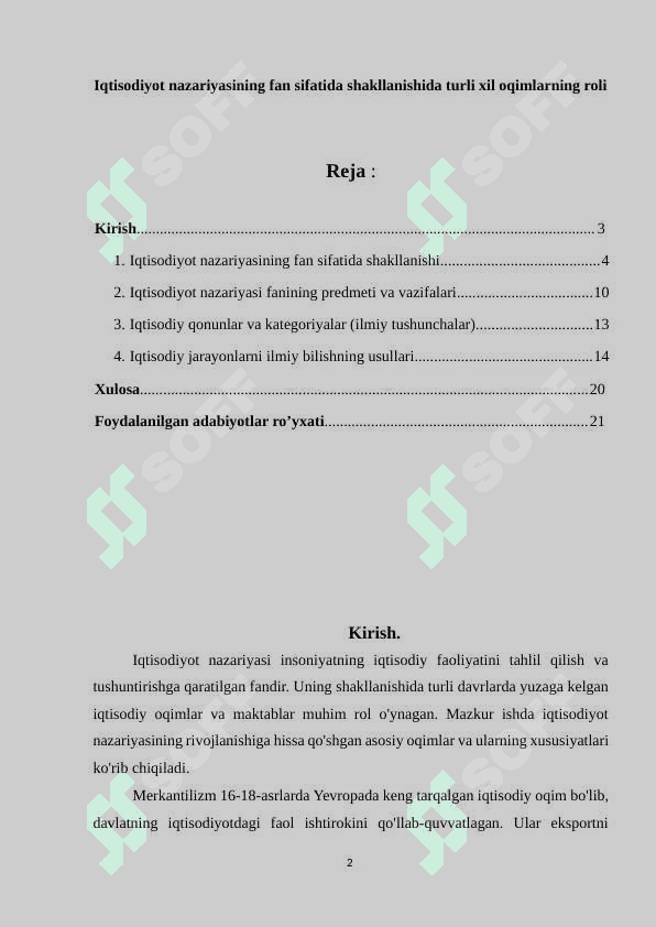 Iqtisodiyot nazariyasini fan sifatida shakllanishida tur xil omillarning ro'li 2