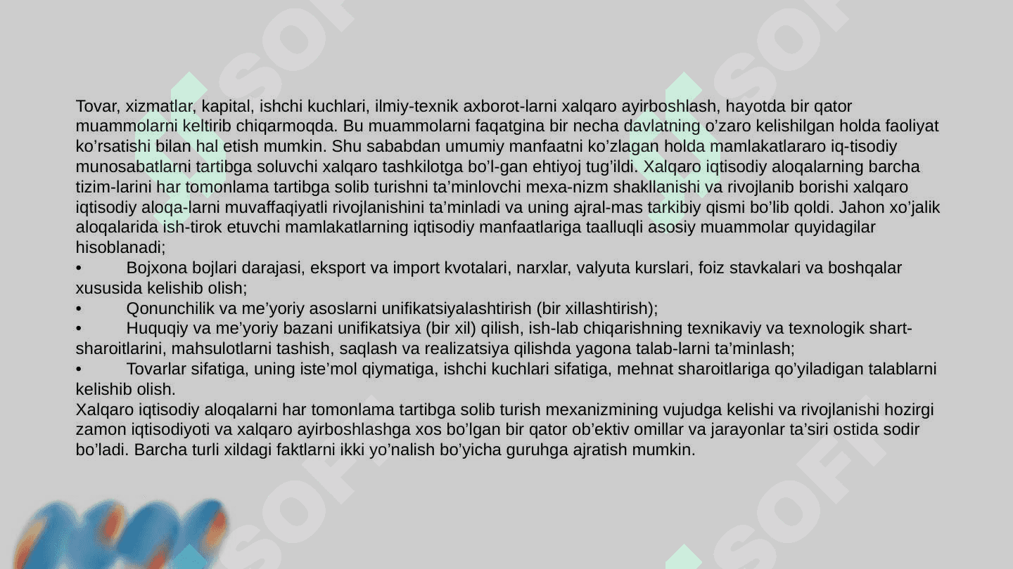 Jahon iqtisodiyotini tartibga solishda Xalqaro tashkilotlarning o’rni 2