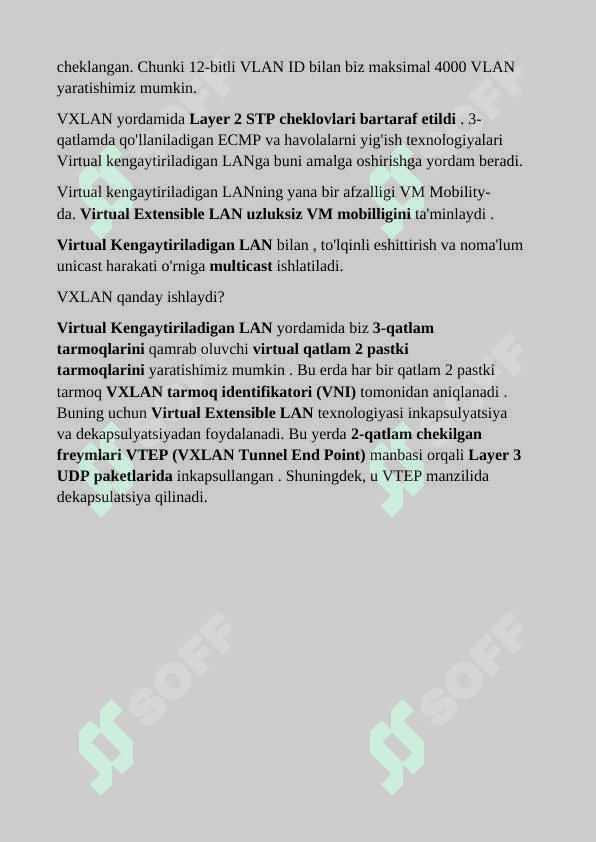 Mavzu: VXLAN (Virtual Extensible LAN) protokoli: ishlash va qo‘llanilishi. 6