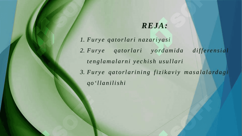 Differensial tenglamalarni yechishda Furye qatorlarining qoʻllanilishi 2
