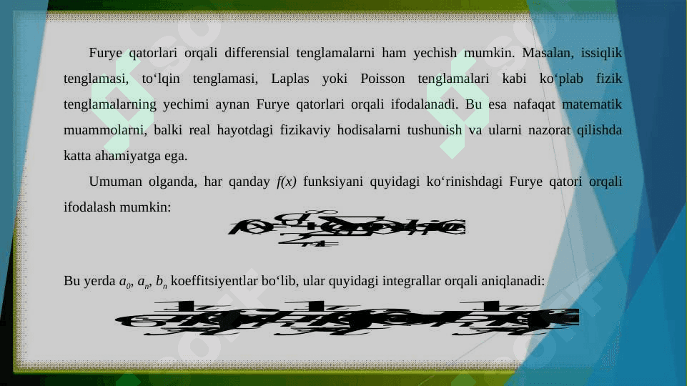 Differensial tenglamalarni yechishda Furye qatorlarining qoʻllanilishi 4