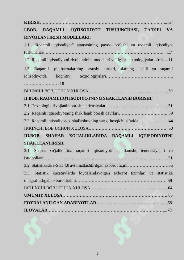 Shahar xo'jaliklarida raqamli iqtisodiyotni shakllantirish. Shahar ho'jaliklarida raqamli iqtisodiyotni shakllantirish. 2