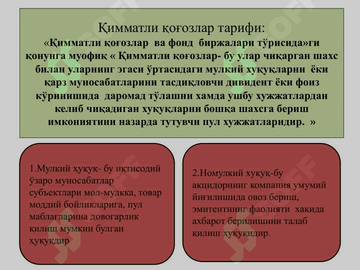 Qimmatli qogʻozlar bozori 2