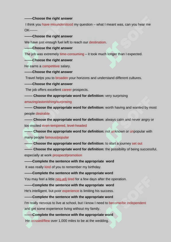 English Questions with answers 2
