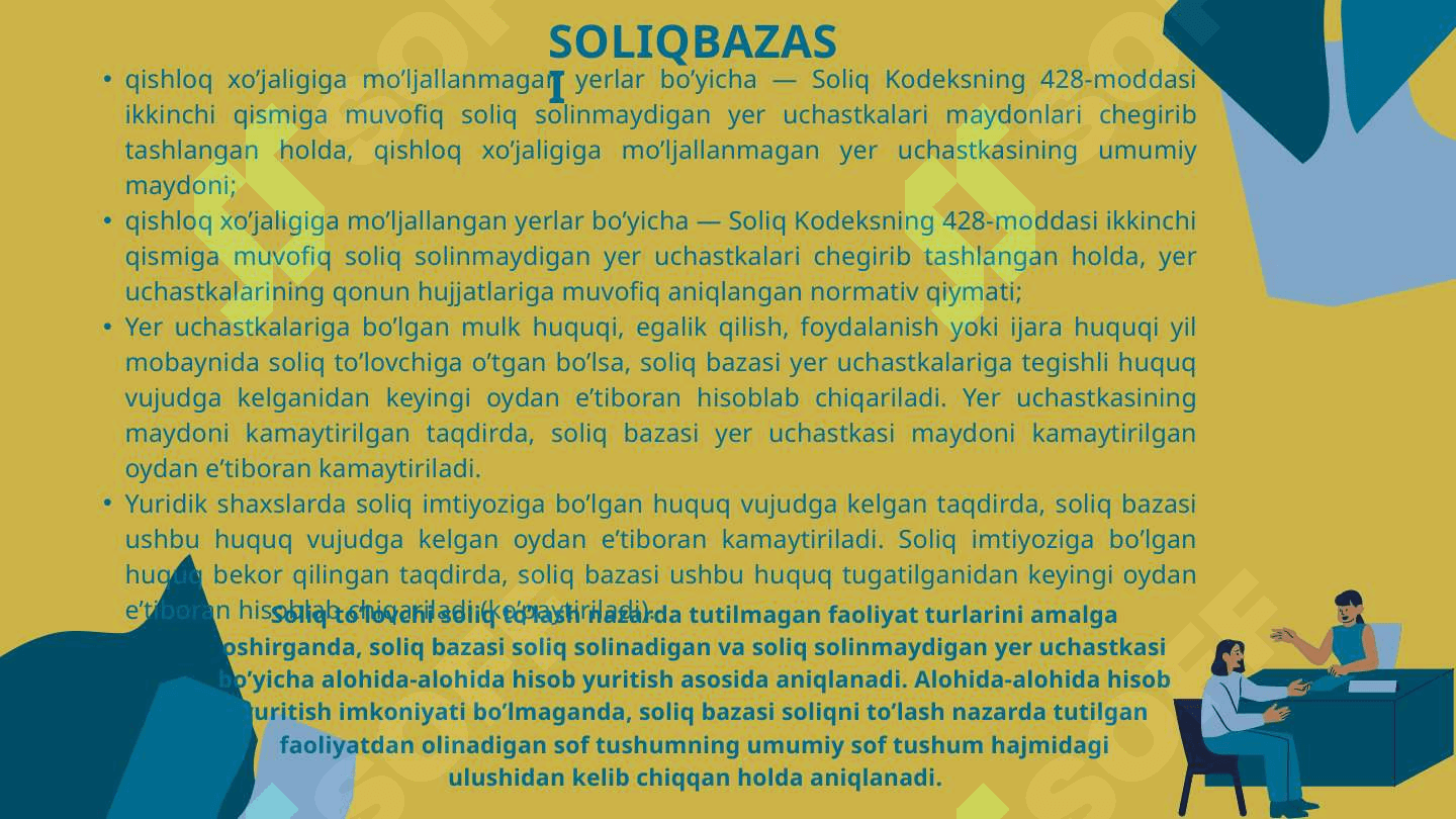 Yuridik shaxslardan olinadigan yer soligʻi 8