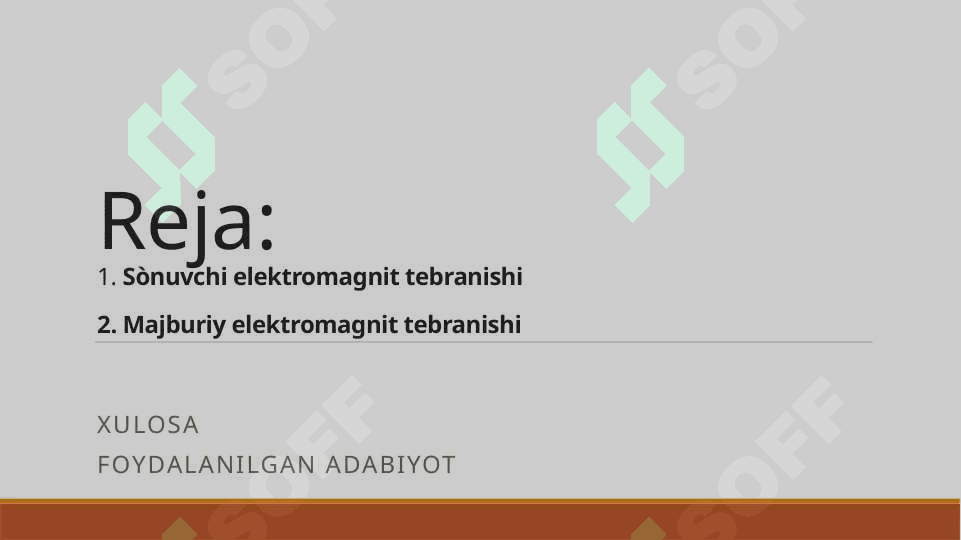 So'nuvchi va majburiy elektromagnit tebranishlar 2