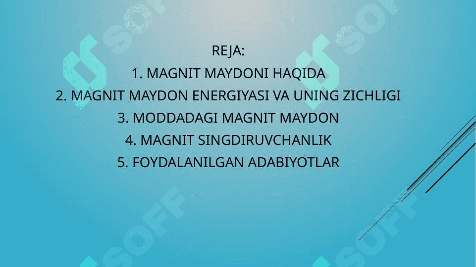 MAGNIT MAYDON ENERGIYASI VA UNING ZICHLIGI. MODDADAGI MAGNIT MAGNIT MAYDON 2