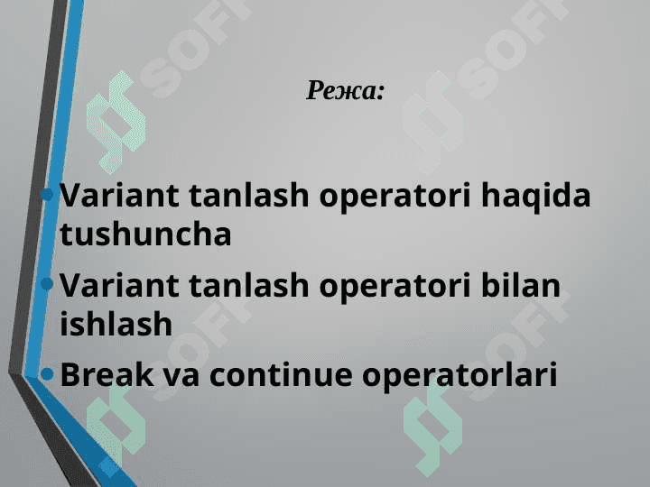 Vаriаnt tаnlаsh оpеrаtоri 2