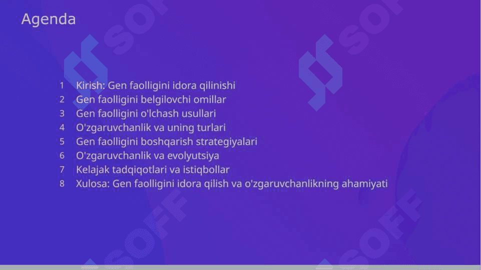 Gen faolligini idora qilinishi 2