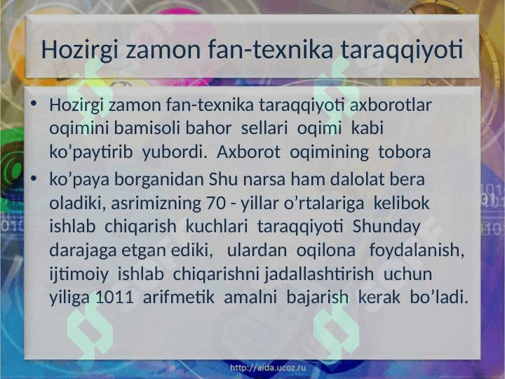 Offisni avtomatlashtirish texnologiyalari va uning komponentlari 2