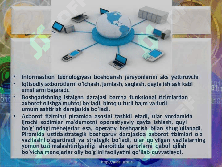 Offisni avtomatlashtirish texnologiyalari va uning komponentlari 4