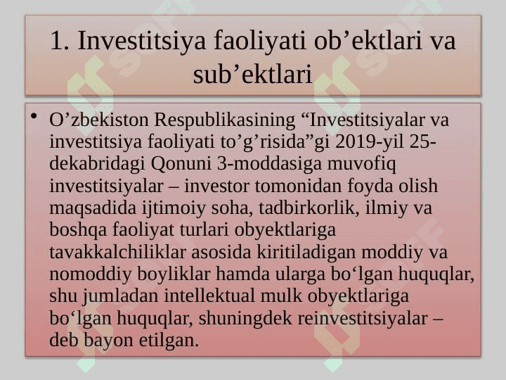 Investitsiya faoliyati va investitsiya siyosati 3