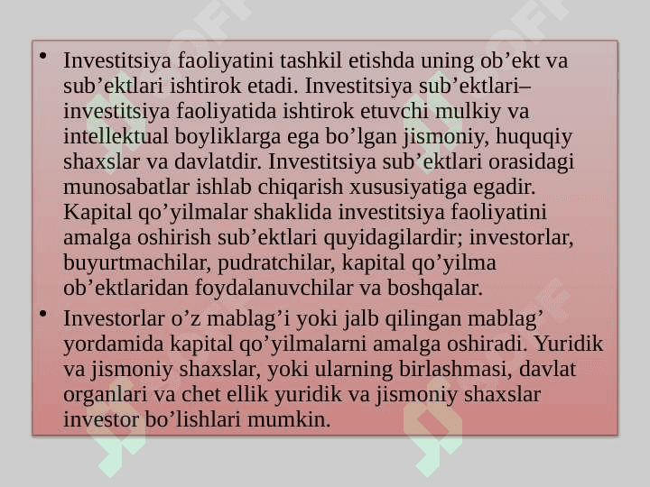 Investitsiya faoliyati va investitsiya siyosati 4