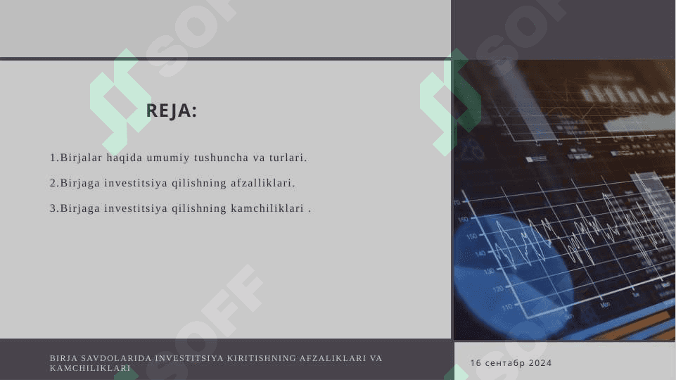 BIRJA SAVDOLARIDA INVESTITSIYA KIRITISHNING AFZALIKLARI VA KAMCHILIKLARI 2