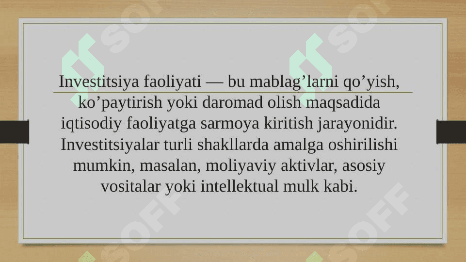 Investitsiya faoliyatini moliyalashtirish manbalari va usullari 3