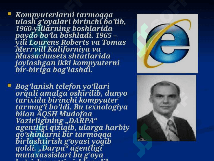 Internet tarmog`ining ishlash texnologiyasi 4