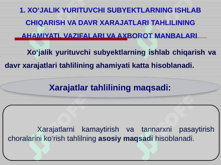 ISHLAB CHIQARISH VA DAVR XARAJATLARI TAHLILI pptx 2